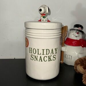 RAE DUNN HOLIDAY SNACKS  CANISTER